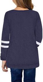 img 2 attached to Remikstyt Sleeve Striped Crewneck Casual Girls' Clothing in Tops, Tees & Blouses