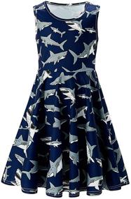 img 4 attached to 👗 Aquatic Printed Girls' Clothing Dresses by RAISEVERN - Perfect Dresses for Any Occasion