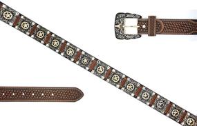 img 3 attached to Longhorn Hardware Strength Rhinestone Star Men's Accessories in Belts