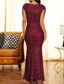 img 1 attached to Shimmering Sleeve Sequin Bridesmaid Evening Dresses for Women