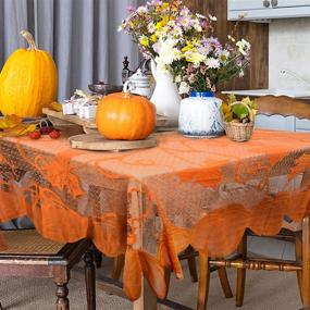 img 4 attached to Tablecloth Pumpkin Thanksgiving Vintage Rectangle