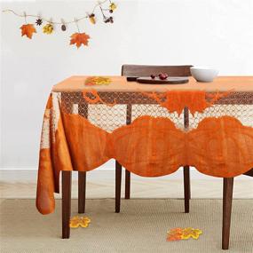 img 1 attached to Tablecloth Pumpkin Thanksgiving Vintage Rectangle