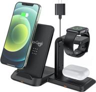 🔋 joygeek 3-in-1 wireless charging dock - qi-certified station for apple devices, compatible with iphone 12 pro max/11 pro max/x/xr/xs/8, apple watch se 6 5 4, and airpods pro/2 logo