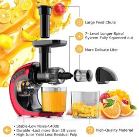 img 3 attached to 🥤 FRESKO Slow Juicer Machines: Powerful Masticating Juicer Extractor for Nutrient-Packed Cold Press Juices – 2-Speed Modes, Reverse Function &amp; Easy Cleaning – Ideal for Fruits and Vegetables