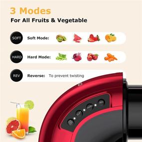 img 1 attached to 🥤 FRESKO Slow Juicer Machines: Powerful Masticating Juicer Extractor for Nutrient-Packed Cold Press Juices – 2-Speed Modes, Reverse Function &amp; Easy Cleaning – Ideal for Fruits and Vegetables