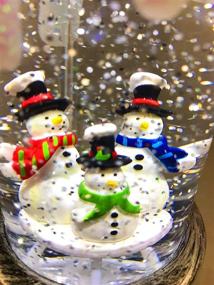 img 3 attached to DarkHome 10 Inches Snow Globe Candlestick Set - Lighted Snowman Decoration, Perfect Thanksgiving and Christmas Candlestick Decoration - Swirling Water with Glittering Light