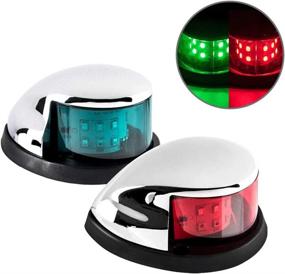 img 4 attached to Sebnux LED Boat Navigation Light: Illuminating Red and Green LED Marine Navigation Solution for Pontoon and Small Boats (Silver)