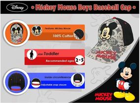 img 1 attached to 100% Cotton Disney Mickey Mouse Baseball Cap for Little Boys