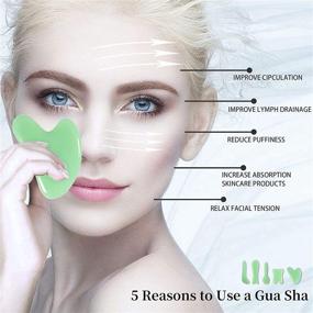 img 1 attached to 🌿 Green Jade Gua Sha Tool Scraping Board for Face and Body - Stone Gua Sha Facial Tool Ideal for Acupuncture Therapy, Trigger Point Treatment, and Facial Slimming