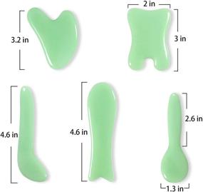 img 3 attached to 🌿 Green Jade Gua Sha Tool Scraping Board for Face and Body - Stone Gua Sha Facial Tool Ideal for Acupuncture Therapy, Trigger Point Treatment, and Facial Slimming