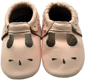 img 3 attached to IEvolve Leather Walker Moccasins for Toddlers Boys' Shoes and Slippers