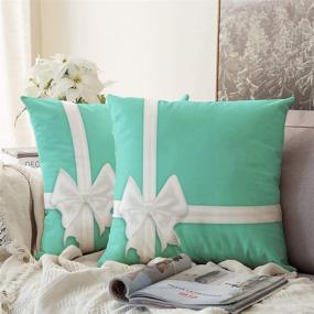 img 3 attached to KJONG Ribbons Turquoise DecorativePillow Zippered