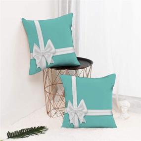 img 2 attached to KJONG Ribbons Turquoise DecorativePillow Zippered