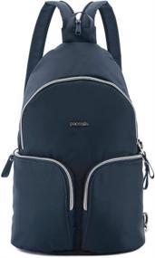 img 2 attached to Pacsafe Stylesafe Sling Backpack Navy Backpacks