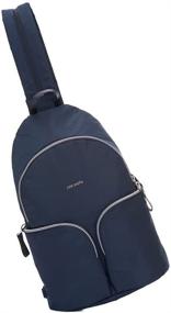 img 1 attached to Pacsafe Stylesafe Sling Backpack Navy Backpacks