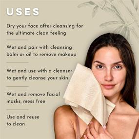 img 3 attached to 🌿 Большие салфетки Clean Skin Club XL Bamboo Clean - разлагаемые полотенца для лица, одноразовые сухие салфетки для снятия макияжа, из 100% органического бамбука - очень мягкие для чувствительной кожи (50 штук / одна коробка)