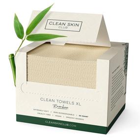 img 4 attached to 🌿 Большие салфетки Clean Skin Club XL Bamboo Clean - разлагаемые полотенца для лица, одноразовые сухие салфетки для снятия макияжа, из 100% органического бамбука - очень мягкие для чувствительной кожи (50 штук / одна коробка)