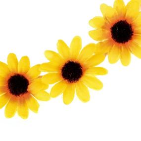 img 1 attached to 🌻 Boho Sunflower Crown with Floral Fall Vibes - Hippies Daisy Hair Wreath for Bridal Headpiece, Photo Props, DY-01 (Yellow)