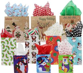 img 2 attached to 🎁 Joiedomi 150 Sheets Assorted Christmas Tissue Paper: Quick and Easy Gift Wrapping Accessory Ideal for Christmas Gift Boxes, Xmas Wrapping Bags, and Wine Bottles