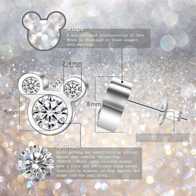 img 2 attached to Stylish 925 Silver Sparkling Mini Mouse Stud Earrings with Cubic Zirconia – Perfect Women's Gift