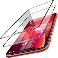 защитное стекло tozo для iphone xr/iphone 11 2-pack - защитная пленка для экрана, 3d изогнутая рамка, твердость 9h, удобное установочное приспособление. логотип