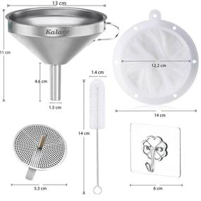 img 3 attached to 🔥 vorpower KALAVE Premium Stainless Steel Funnel with 200 Mesh Food Filter Strainer - Perfect for Bottles, Oils, Juice, Wine, Coffee, and Milk