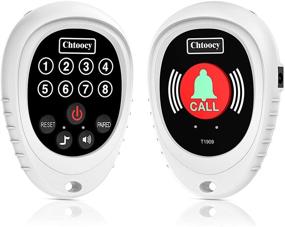 img 4 attached to 🔔 Chtoocy Rechargeable Wireless Panic Button Caregiver Pager Smart Call Transmitter with Receiver Nurse Calling Alert Patient Help System for Elderly - 1000 Ft Range (White) - 1 Button & 1 Receiver