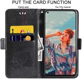 img 3 attached to 📱 OUKITEL C21 Phone Case, 6.4 inch Wallet Case with Tempered Glass Screen Protector, Kickstand, Card Slots, Magnetic Flip, PU Leather, Shockproof Protective Case for OUKITEL C21, Black