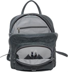 img 1 attached to 🎒 Premium Piel Leather Medium Backpack in Charcoal: Stylish and Functional