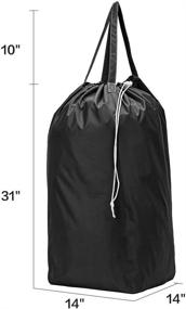 img 1 attached to 🧺 2-Pack Travel Laundry Bag with Handles, Large Capacity Square Base for Carrying Up to 3 Loads of Clothes, Machine Washable Dirty Clothes Storage with Drawstring Closure, Black