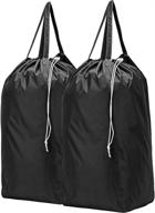🧺 2-pack travel laundry bag with handles, large capacity square base for carrying up to 3 loads of clothes, machine washable dirty clothes storage with drawstring closure, black logo