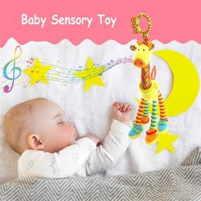 img 1 attached to 🐾 Colorful Animal Bell Rattle: Baby Car Seat Toys & Stroller Toys for 3-6 Months - 11 Months | Infants Sensory & Musical Baby Toys - Soft, Hanging & Interactive