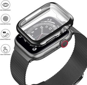 img 3 attached to 📱 Bifeiyo Stainless Steel Band with Case | Compatible with Apple Watch Bands 38mm | Adjustable Magnetic Milanese Mesh Metal Strap for Women Men | iWatch Series 6/5/4/3/2/1 SE [Black] -Improved SEO