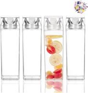 🥛 creative square transparent cup - set of 4 clear milk carton water bottles logo