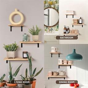 img 3 attached to 📚 Labcosi Floating Shelves: Set of 3 Rustic Wood Wall Shelves for Stylish Storage and Home Décor