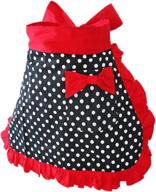 👗 cute vintage 50’s cooking kitchen retro lovely ruffle apron with pockets for women girls: a charming waist apron логотип