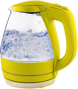 img 4 attached to Ovente Portable Electric Glass Kettle 1.5L with Blue LED Light and Stainless Steel Base, 🍵 Rapid Heating Countertop Tea Maker Hot Water Boiler with Auto Shut-Off & Boil Dry Protection, Green KG83G