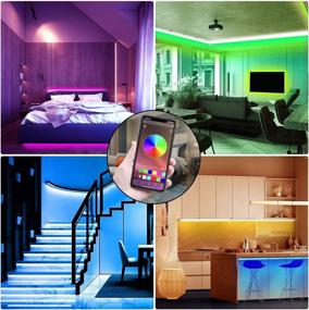 img 1 attached to Keepsmile LED Strip Lights 50ft - 5050 RGB Music Sync Color Changing LED Light Strips for Bedroom, Kitchen, and Home Decoration