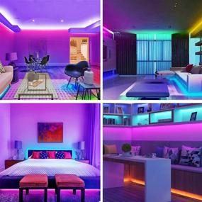 img 2 attached to Keepsmile LED Strip Lights 50ft - 5050 RGB Music Sync Color Changing LED Light Strips for Bedroom, Kitchen, and Home Decoration