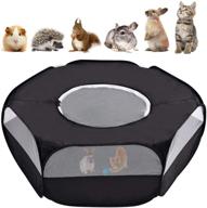 🐾 breathable small animal playpen with top cover - portable tent for puppy/kitten/rabbits/hamster - includes toy ball - outdoor/indoor lzndeal pet playpen cage logo