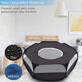 img 1 attached to 🐾 Breathable Small Animal Playpen with Top Cover - Portable Tent for Puppy/Kitten/Rabbits/Hamster - includes Toy Ball - Outdoor/Indoor LZndeal Pet Playpen Cage