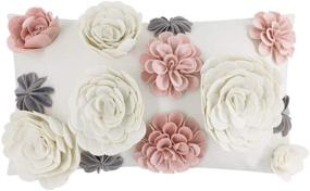 img 4 attached to 🌸 KINGROSE Floral Cushion Cover - 3D Flower Throw Pillow Case for Accent Decor, Sofa, Bed, Living Room - Home Decorative Pillow Cover, 12 x 20 Inches (Pink)