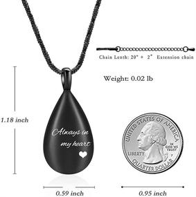 img 3 attached to Yinplsmemory Teardrop Keepsake Necklace for Boys - Cremation Jewelry