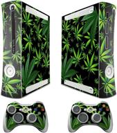 black weeds design decal skin for xbox 360 console and remote controllers logo