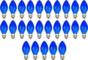 img 1 attached to 💡 Box of 25 C7 Steady Burning Opaque Blue Light Bulbs - 7 Watt - Candelabra Base - Ideal for Night Lights, Decorative Lights & Christmas Strings