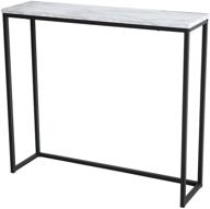 🖼️ tilly lin modern accent faux marble console table in carrara design, featuring black metal frame - ideal for hallway entryway living room and entrance hall furniture logo