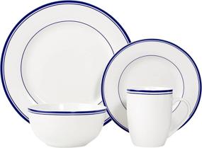 img 3 attached to 🍽️ 16-Piece Stripe Dinnerware Service by AmazonBasics