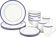 🍽️ 16-piece stripe dinnerware service by amazonbasics logo