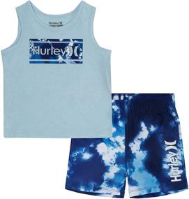 img 2 attached to Hurley Toddler Shorts 2 Piece Flamingo Boys' Clothing and Clothing Sets
