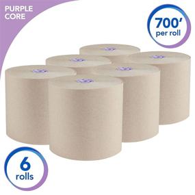 img 3 attached to 🧻 Scott Essential 100% Recycled Brown Roll Towel (54038), with Absorbency Pockets, Purple Core, 700'/Roll, Case of 6 Rolls, Total 4,200 Feet